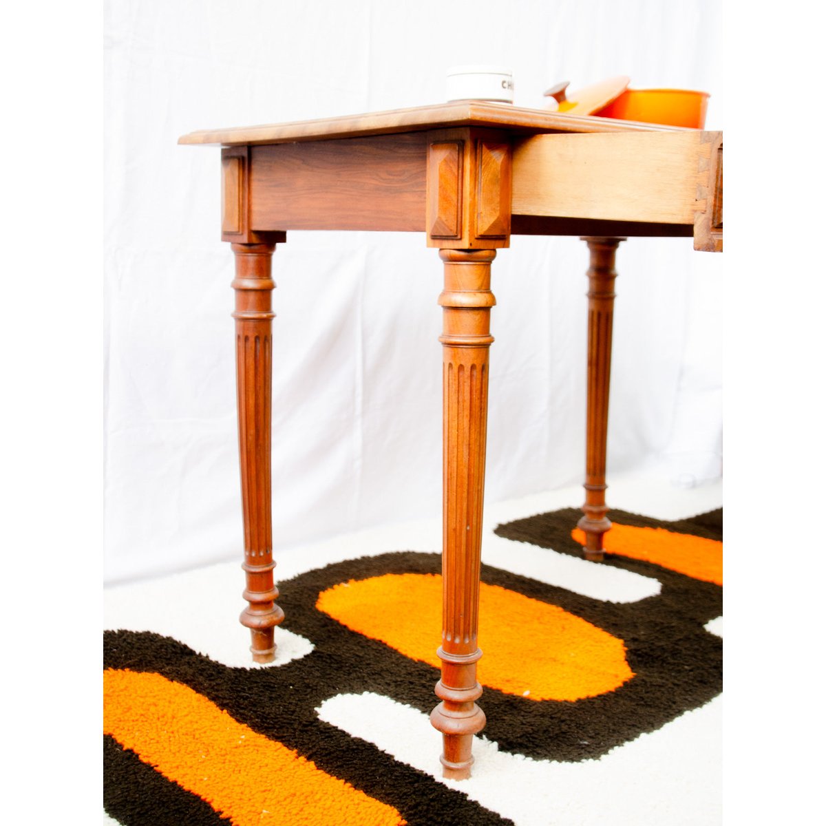 Bureau en merisier Edouard N°1110 - Bon état bois foncé, DEBONGOUT