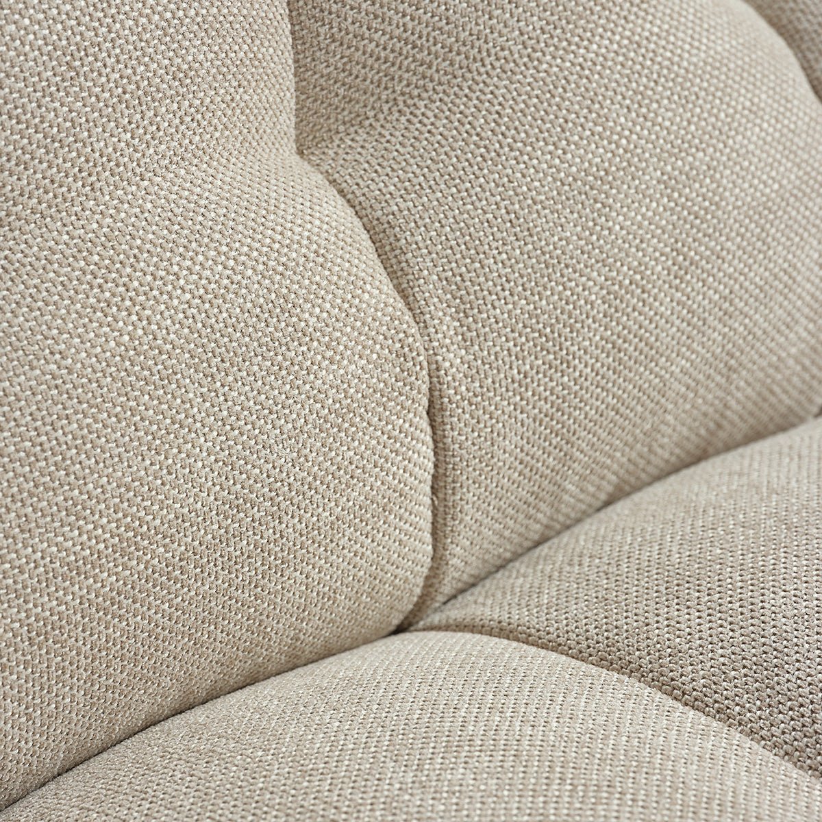 Canapé droit 3 places en tissu texturé   ALPHONSE beige chiné, BERAH GETAH
