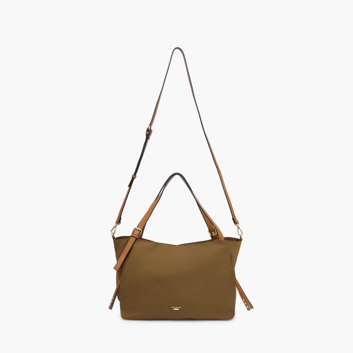 Grand sac shopper L en nylon Teralia doré,kaki, LOLLIPOPS