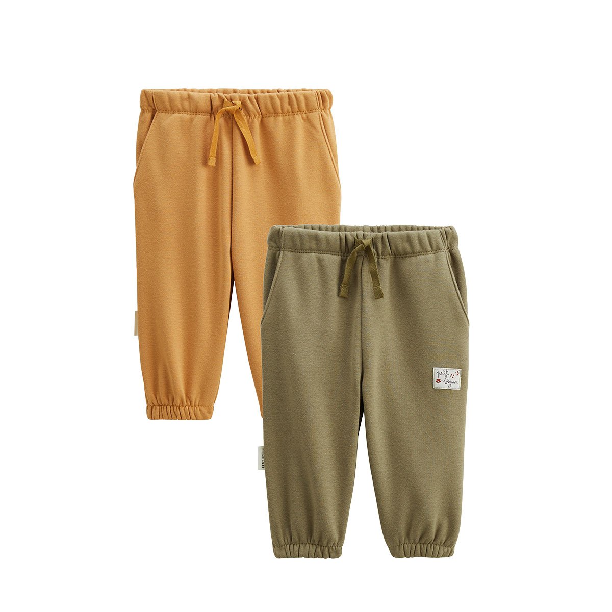 Lot de 2 pantalons bébé en molleton Gustin camel, PETIT BEGUIN