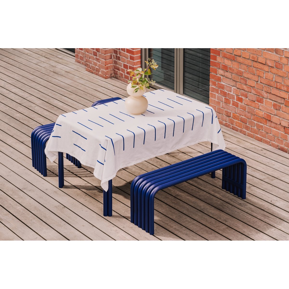 Banc d'extérieur en acier galvanisé NOKK myrtille douce, NOO.MA