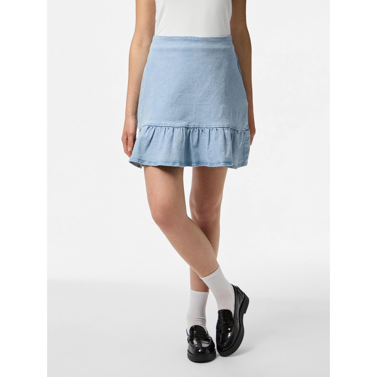 Mini-Jupe light blue denim, PIECES