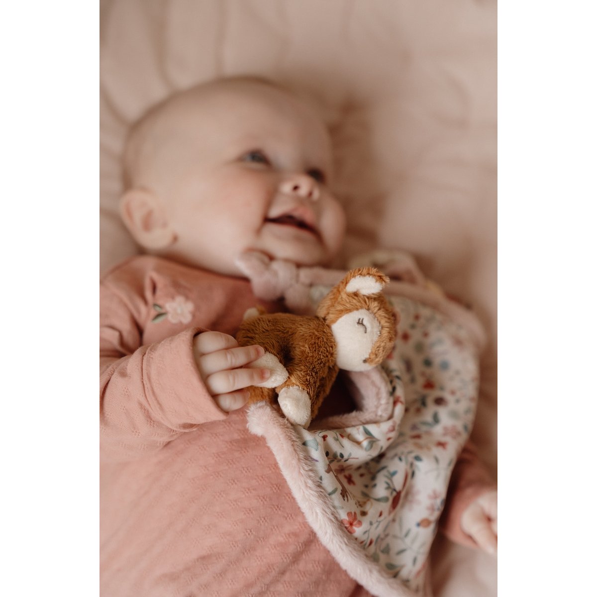 Doudou attache sucette rose, vert, multicolore, marron, LITTLE DUTCH