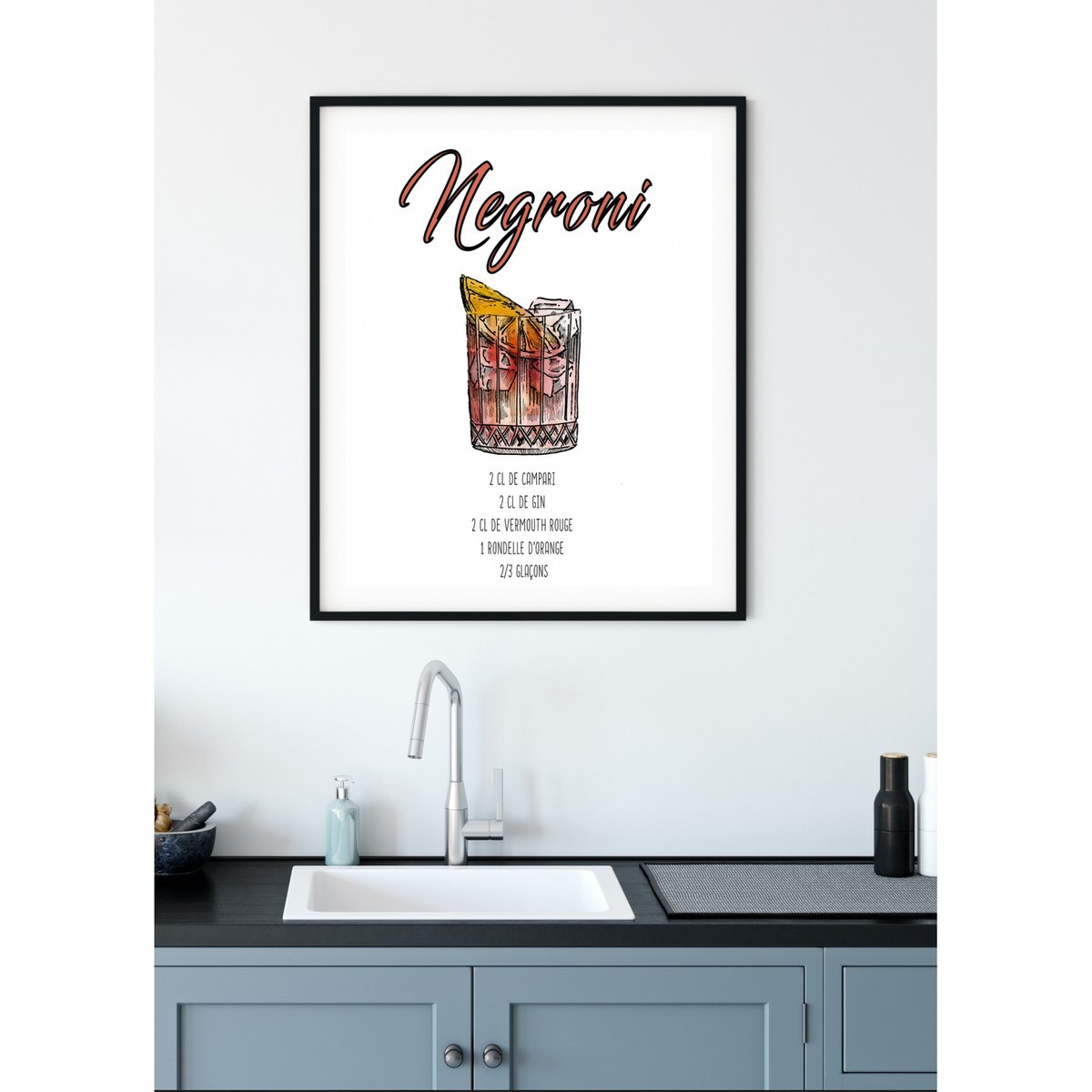 Affiche Cocktail Negroni blanc, L'AFFICHERIE