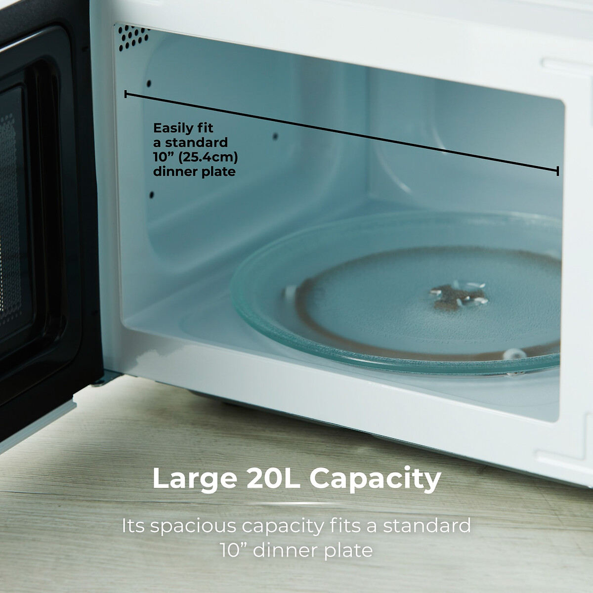 20L 800W Digital Microwave - T24041 white, TOWER