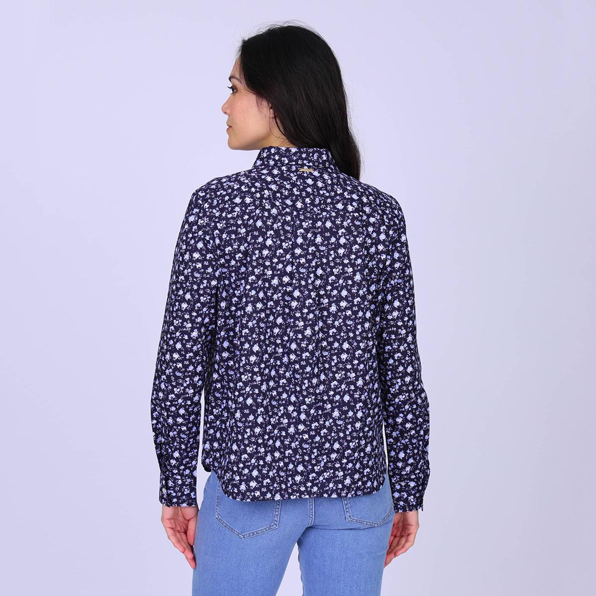 Chemise imprimée Émilia bleu marine, MISE AU GREEN