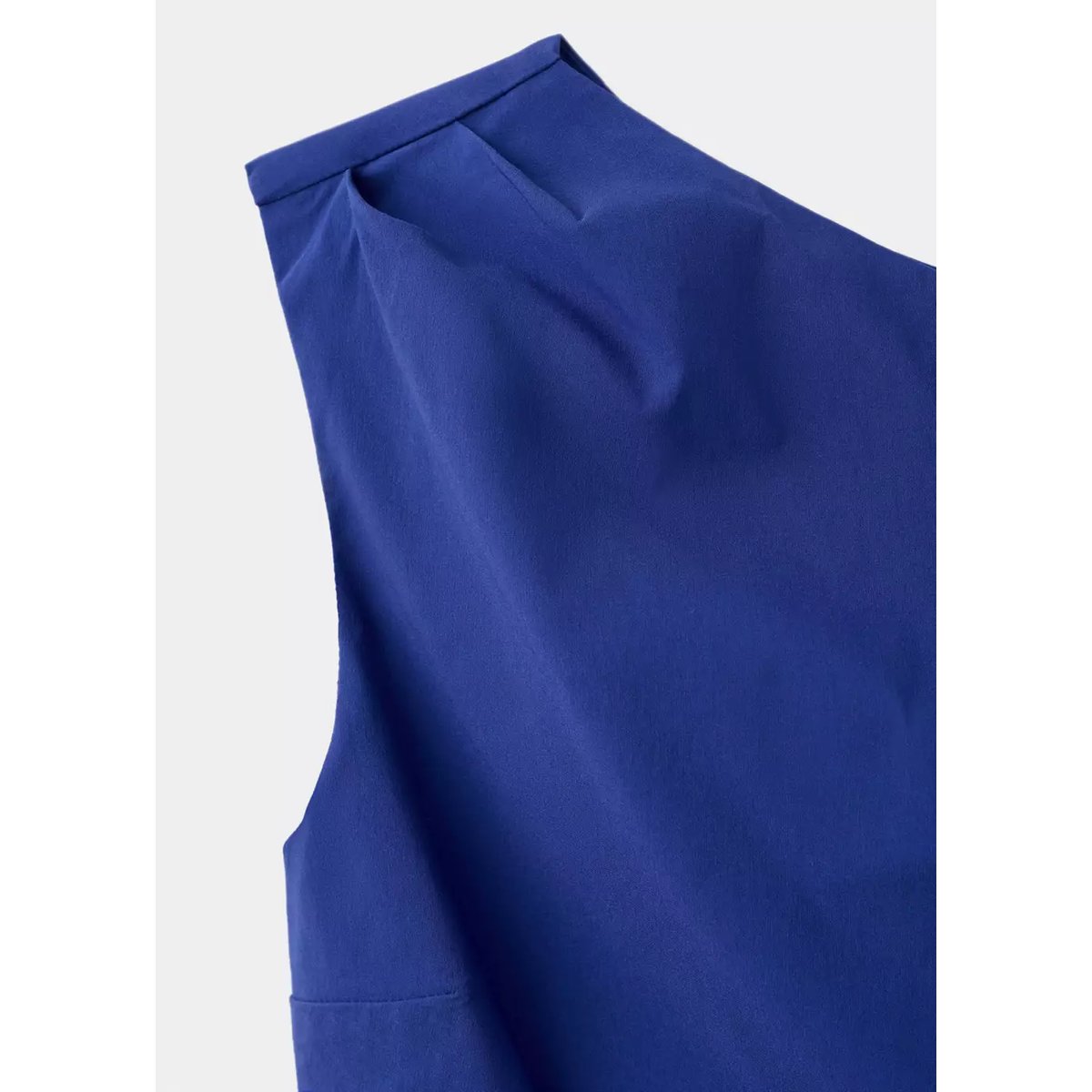 Robe col asymétrique avec détail nœud bleu, MANGO