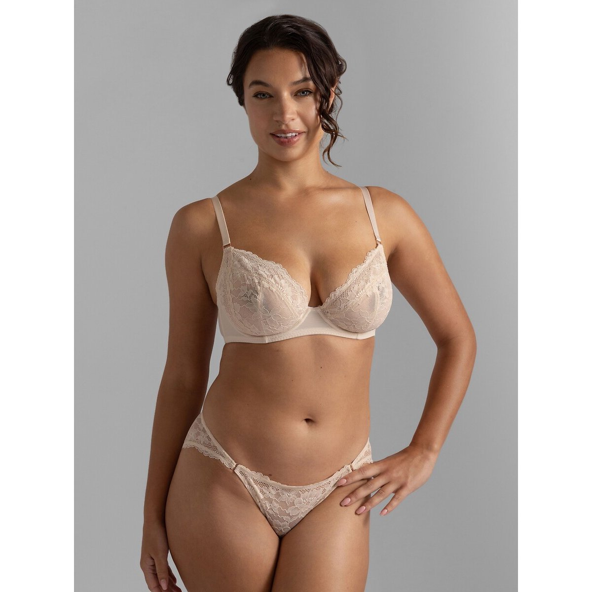 Confezione da 2 reggiseni EMORY LACE rosa + beige, DORINA