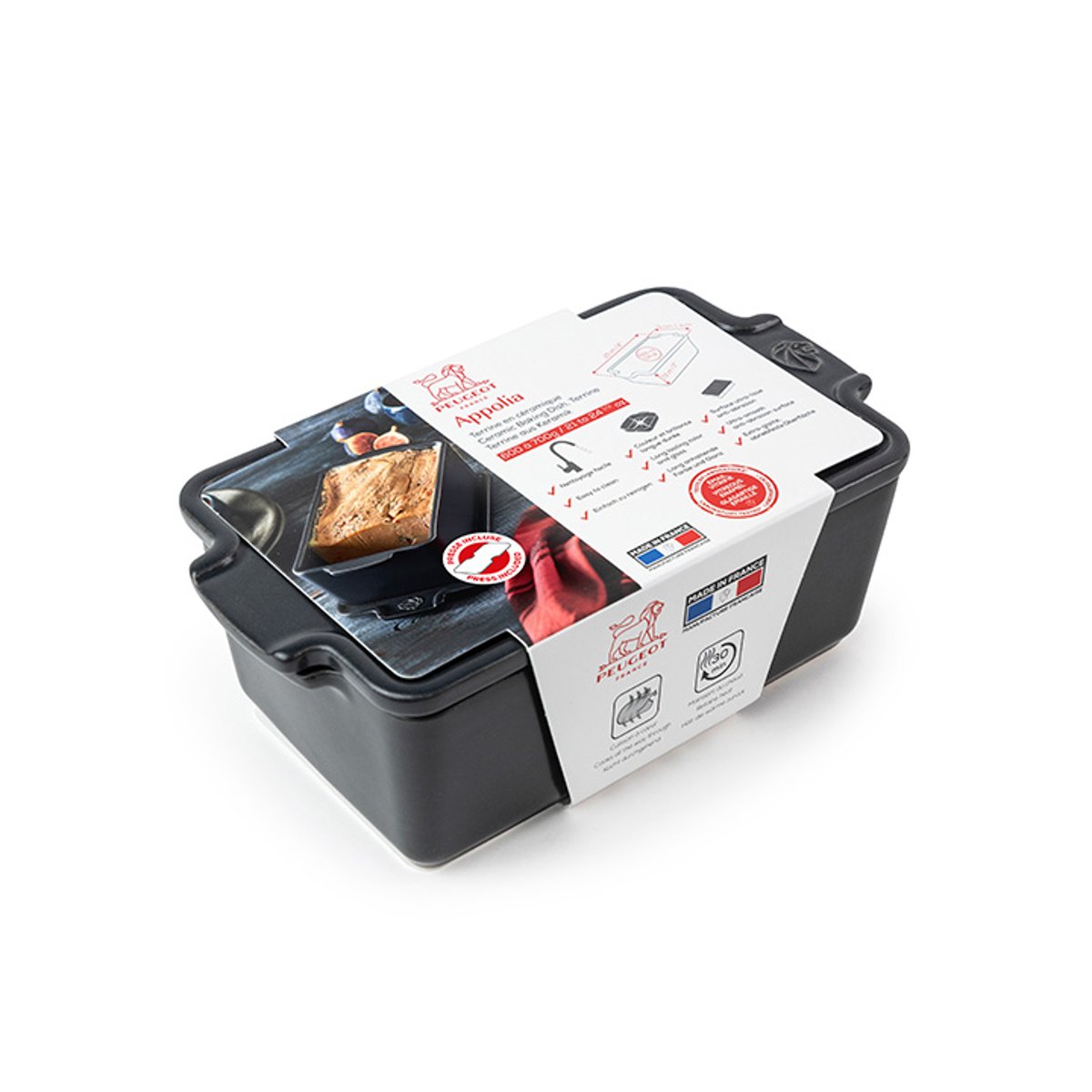 Terrine en céramique avec presse APPOLIA ardoise, PEUGEOT