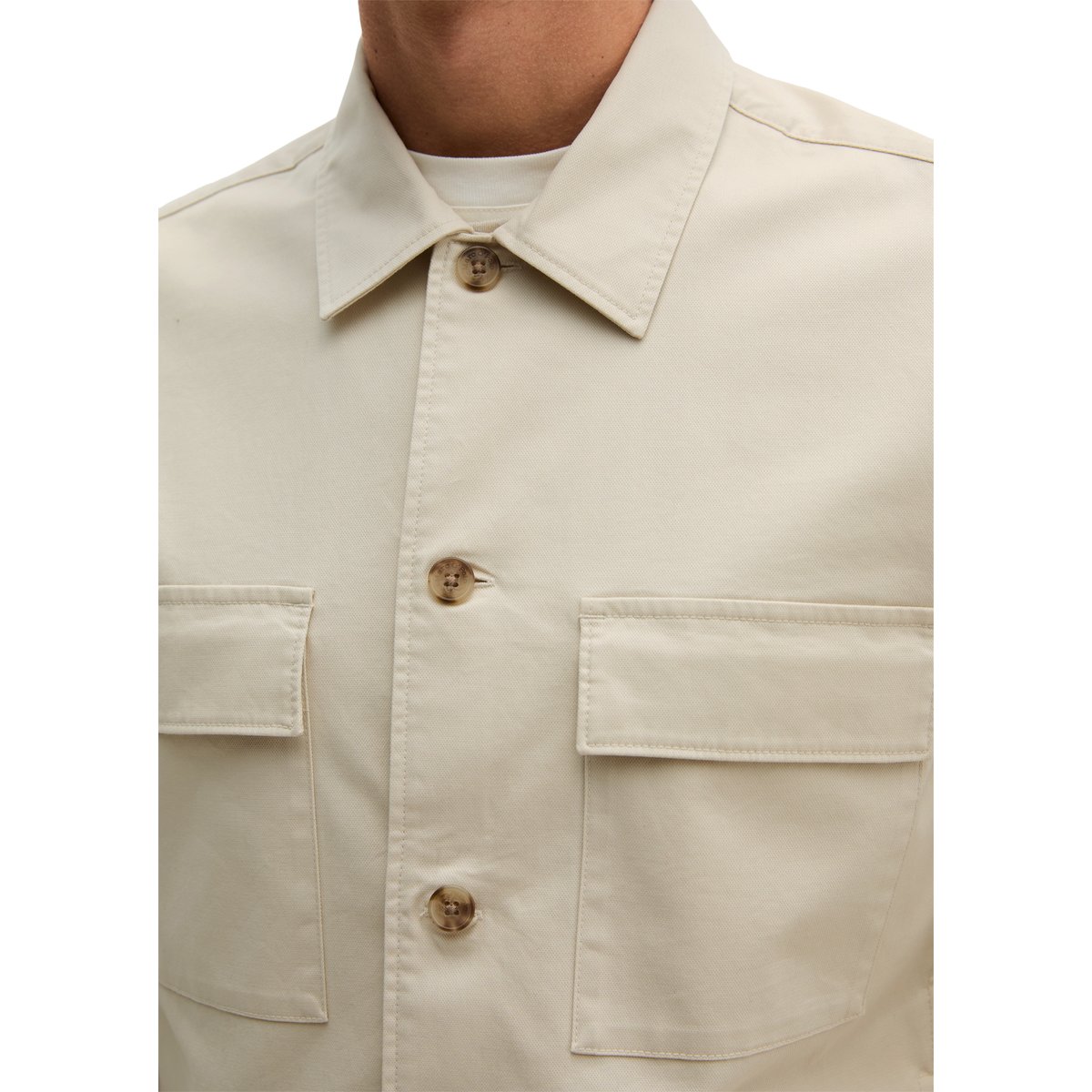 Surchemise coupe classique en mélange de coton bio gris, MARC O'POLO
