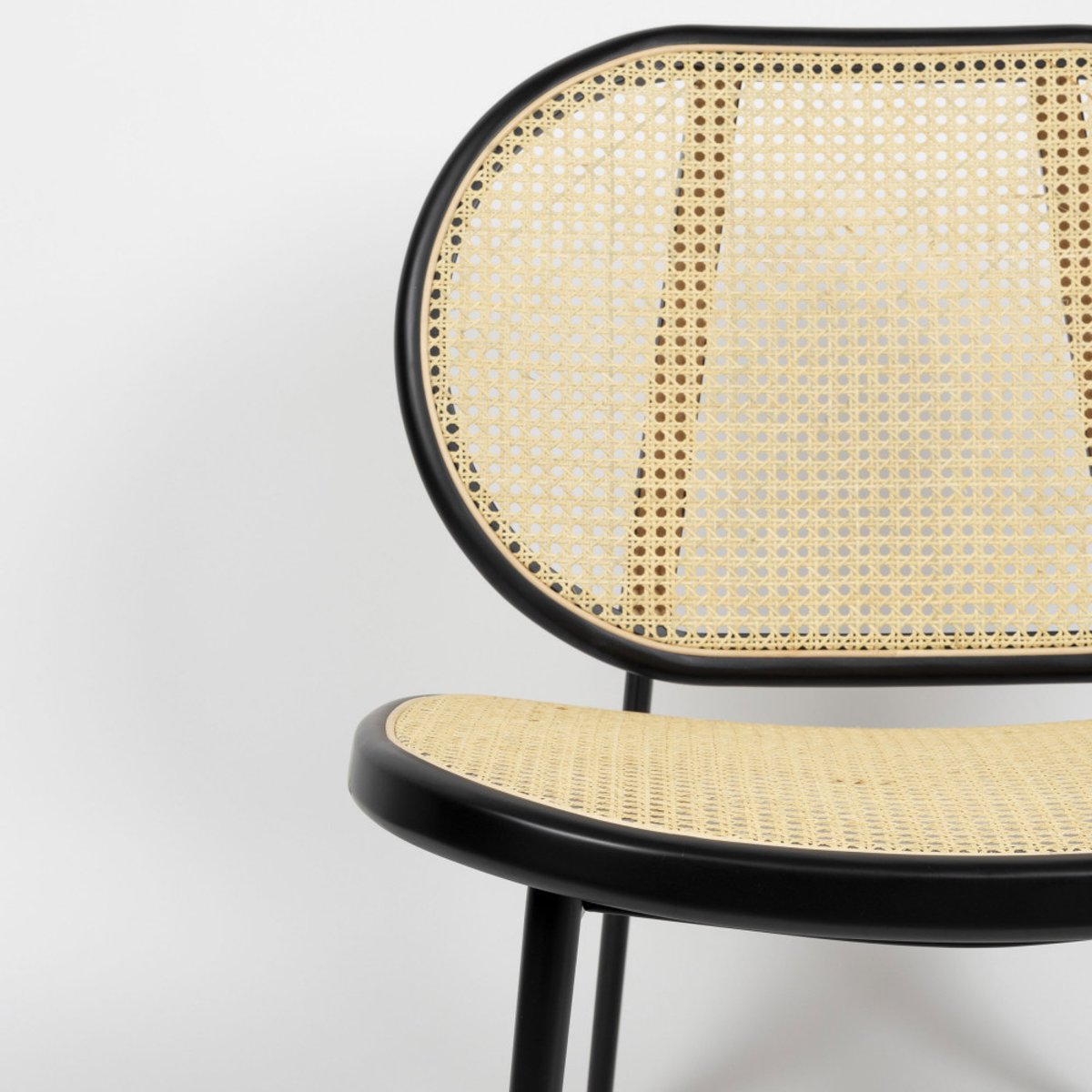 Fauteuil lounge en cannage - SPIKE noir, ZUIVER