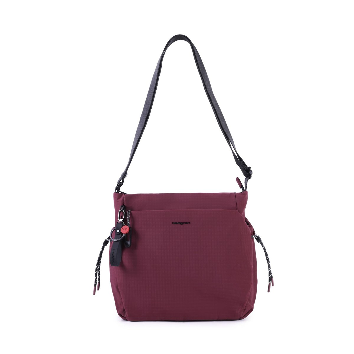 Sac bandoulière carré modulable grand format maroon banner, HEDGREN