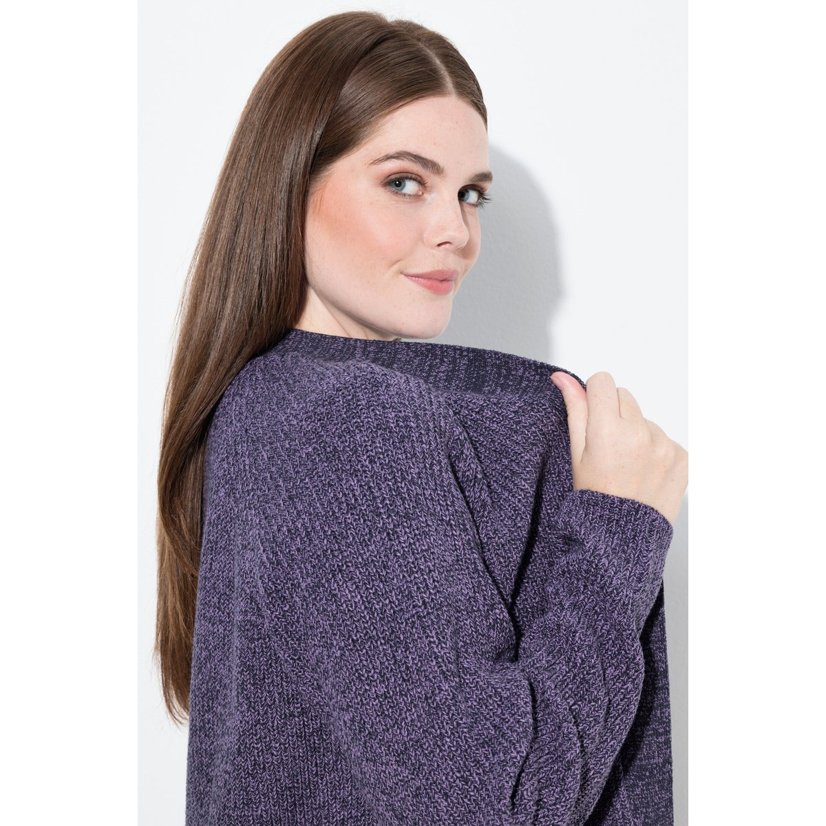Cardigan en maille côtelée de coton bio marine, ULLA POPKEN