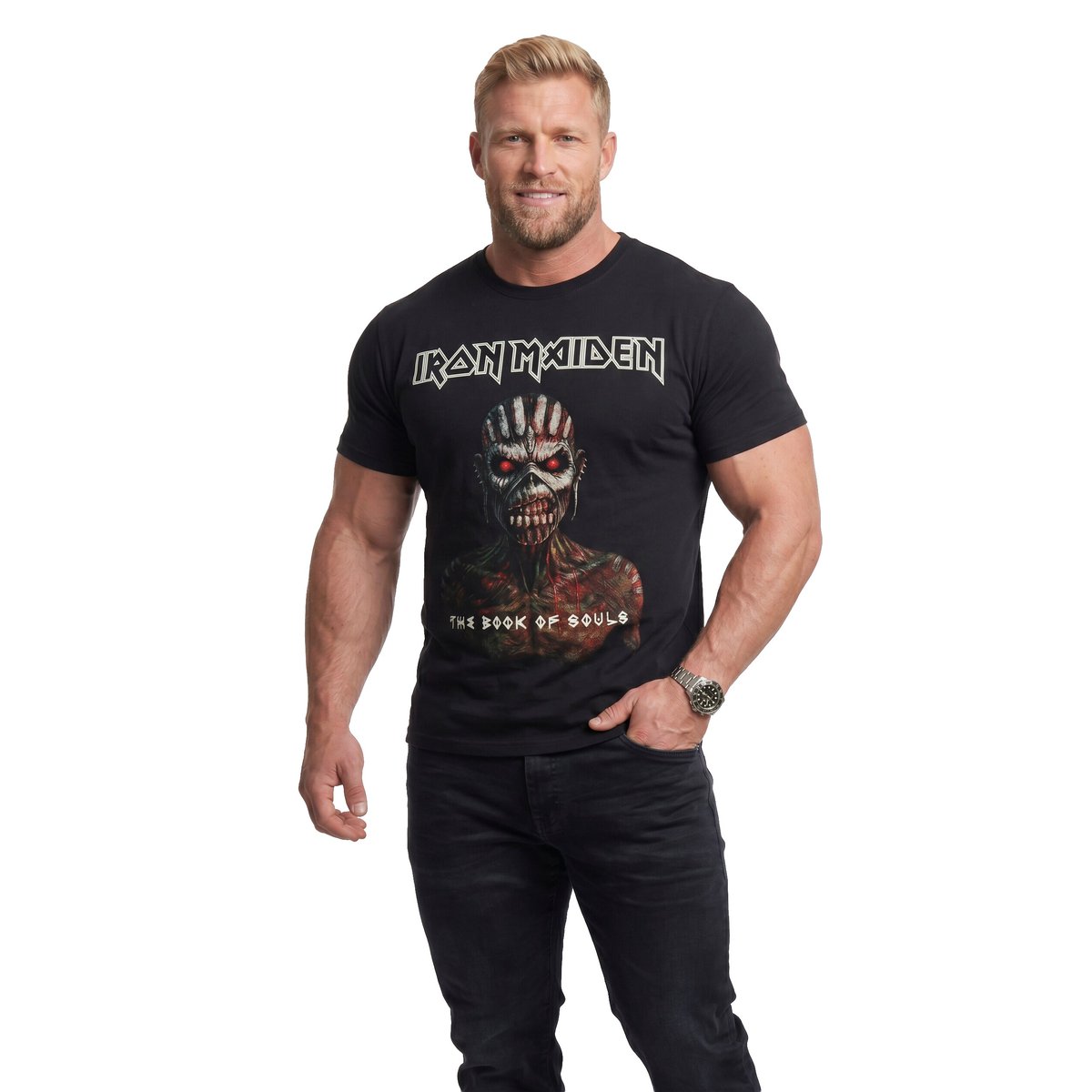 T-shirt Iron Maiden. Manches courtes noir, JP1880