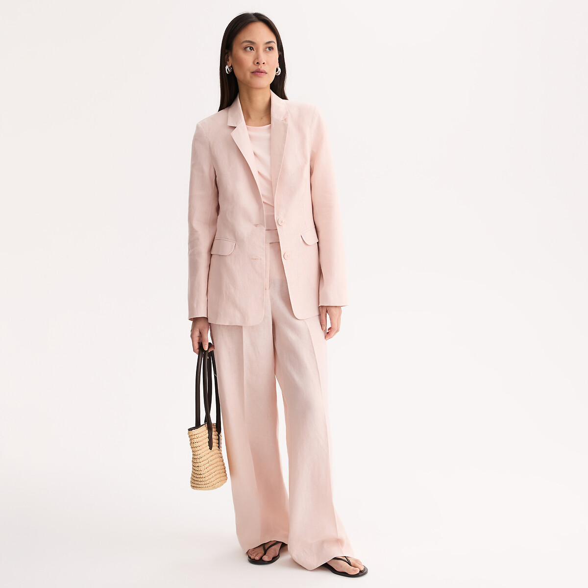 Linen Straight Fit Blazer pink, ANNE WEYBURN