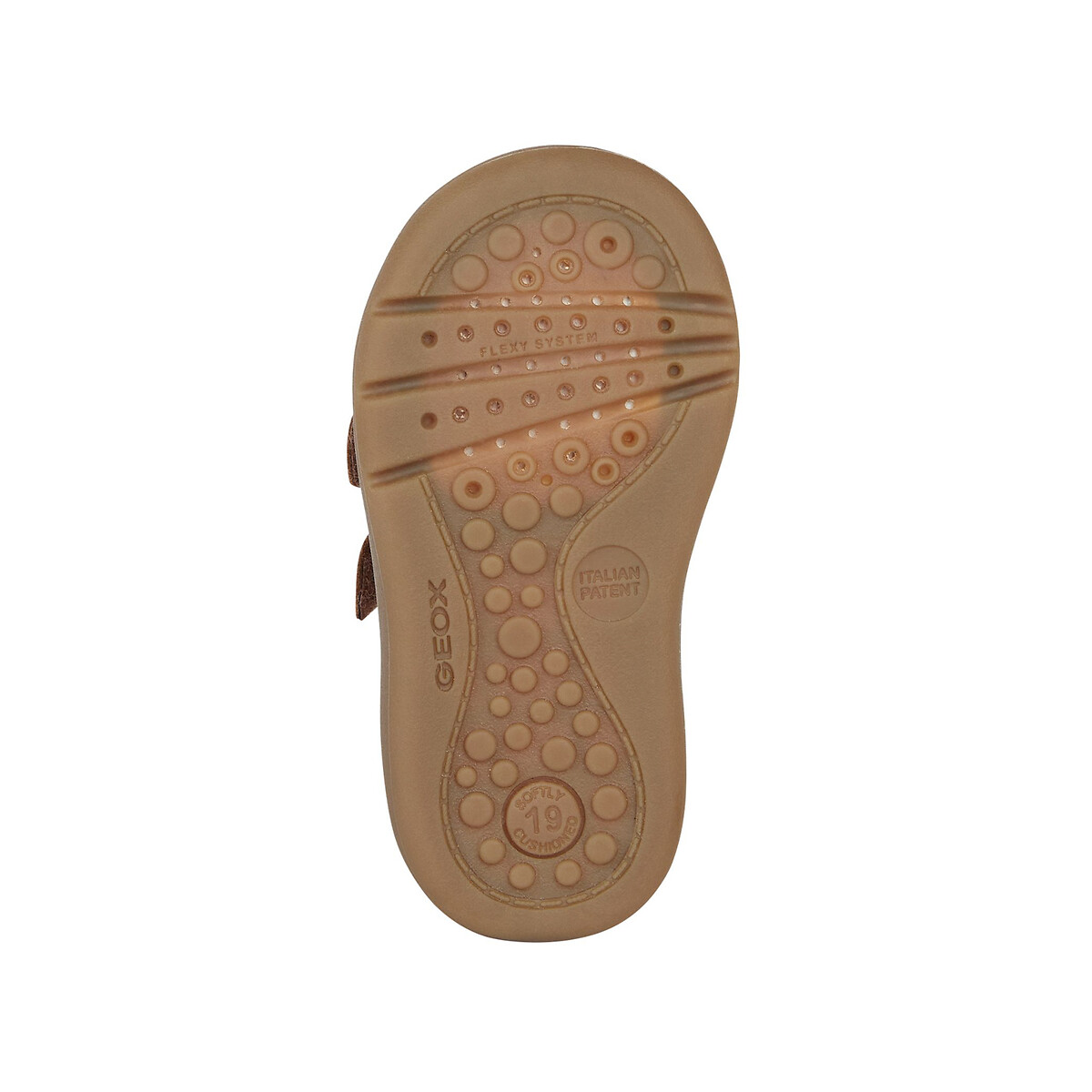 Kids Biglia Trainers with Touch 'n' Close Fastening in Leather/Suede cognac, GEOX