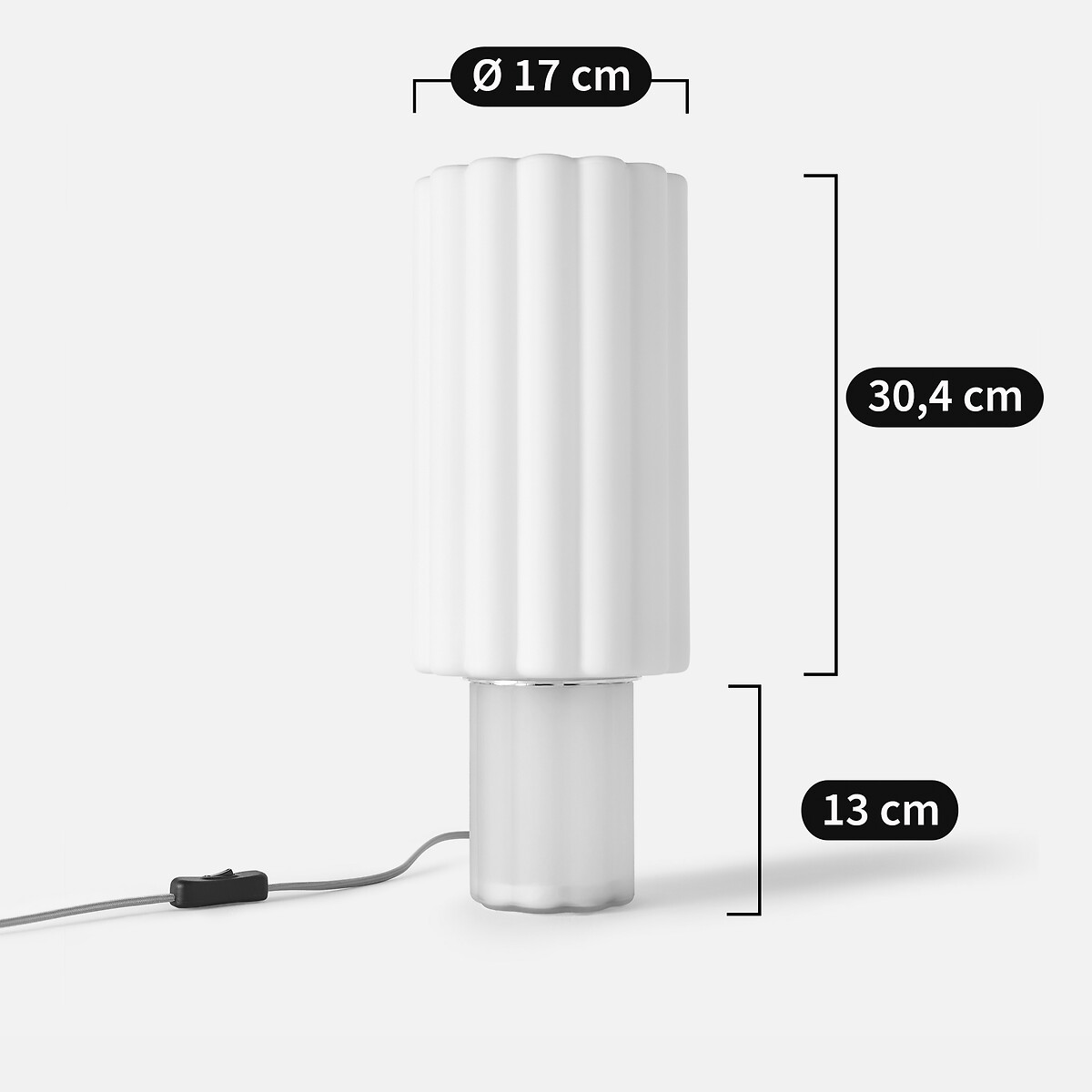 Lampada da tavolo, in vetro colorato e opalino, JUSTYNA rosa, LA REDOUTE INTERIEURS