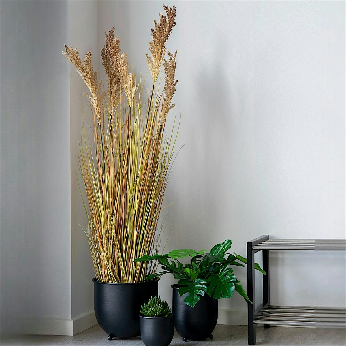 Plante artificielle graminée en pot H 110 cm vert, PIER IMPORT