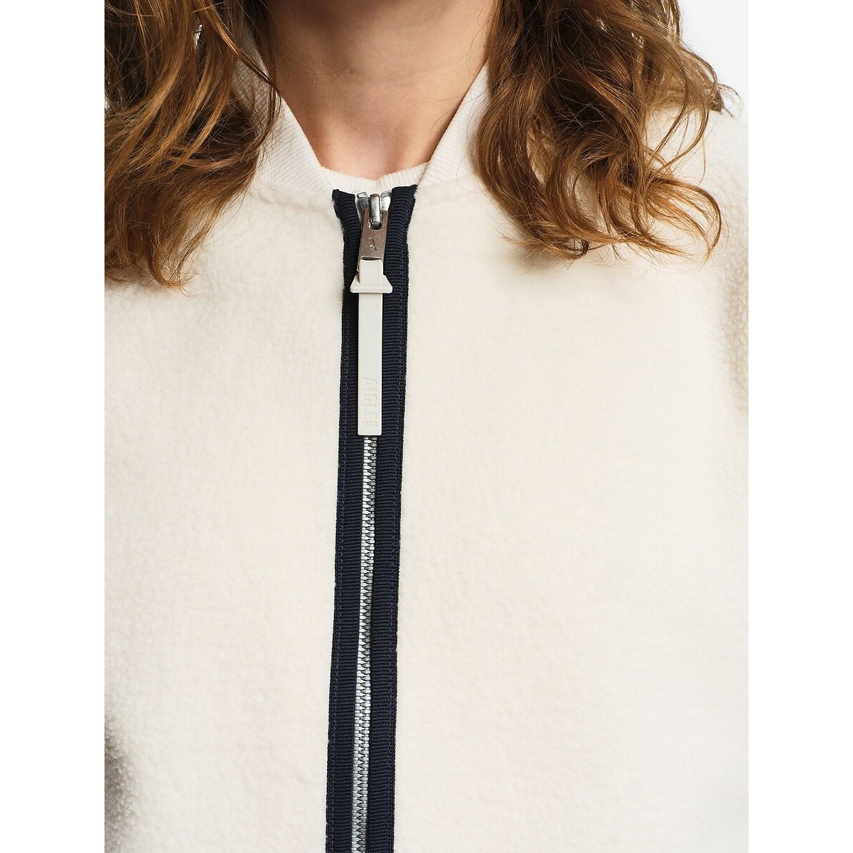 Veste teddy zippée en sherpa léger ecru, AIGLE