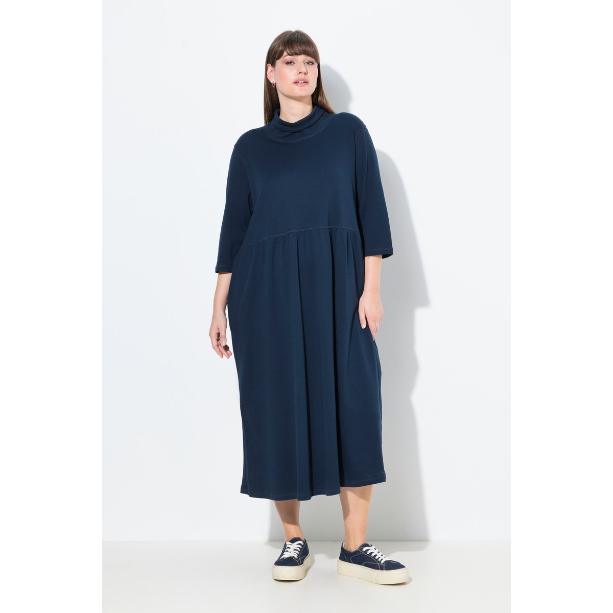 Robe maxi en jersey de coton bio marine, ULLA POPKEN