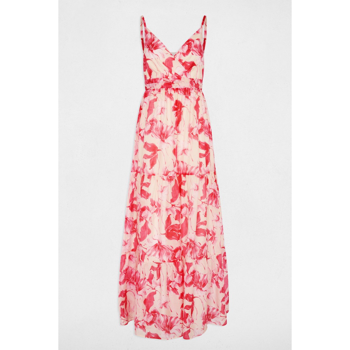 Robe longue cache coeur multicolore, MORGAN