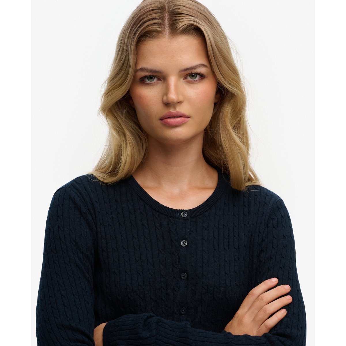 Cardigan Essentiel Léger bleu marine foncé, SUPERDRY