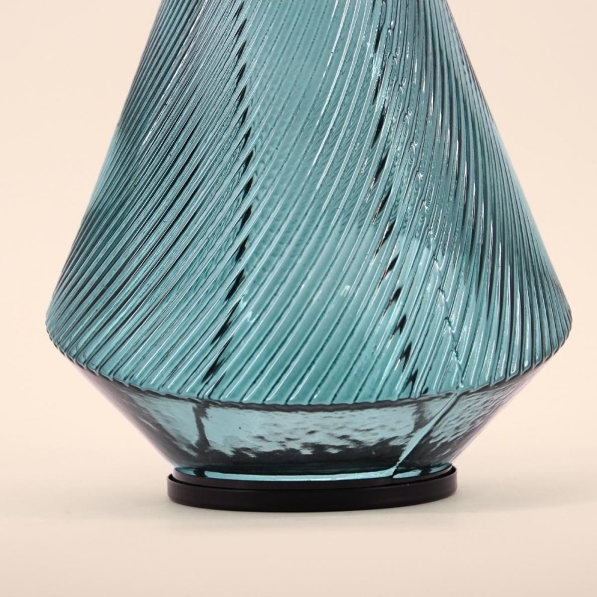 Lanterne design en verre 30cm vert, ORNAMI