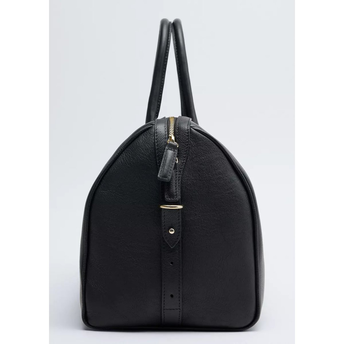 Sac en cuir anse double bleu marine, MANGO