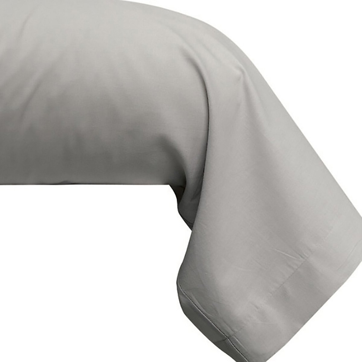 Une taie de traversin 100% coton gris clair, C DESIGN HOME TEXTILE