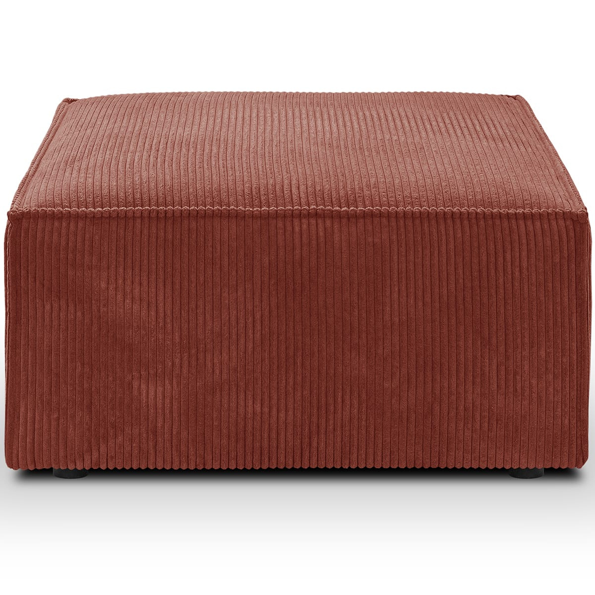 Pouf en velours côtelé - HARPER rouille, HOMIFAB