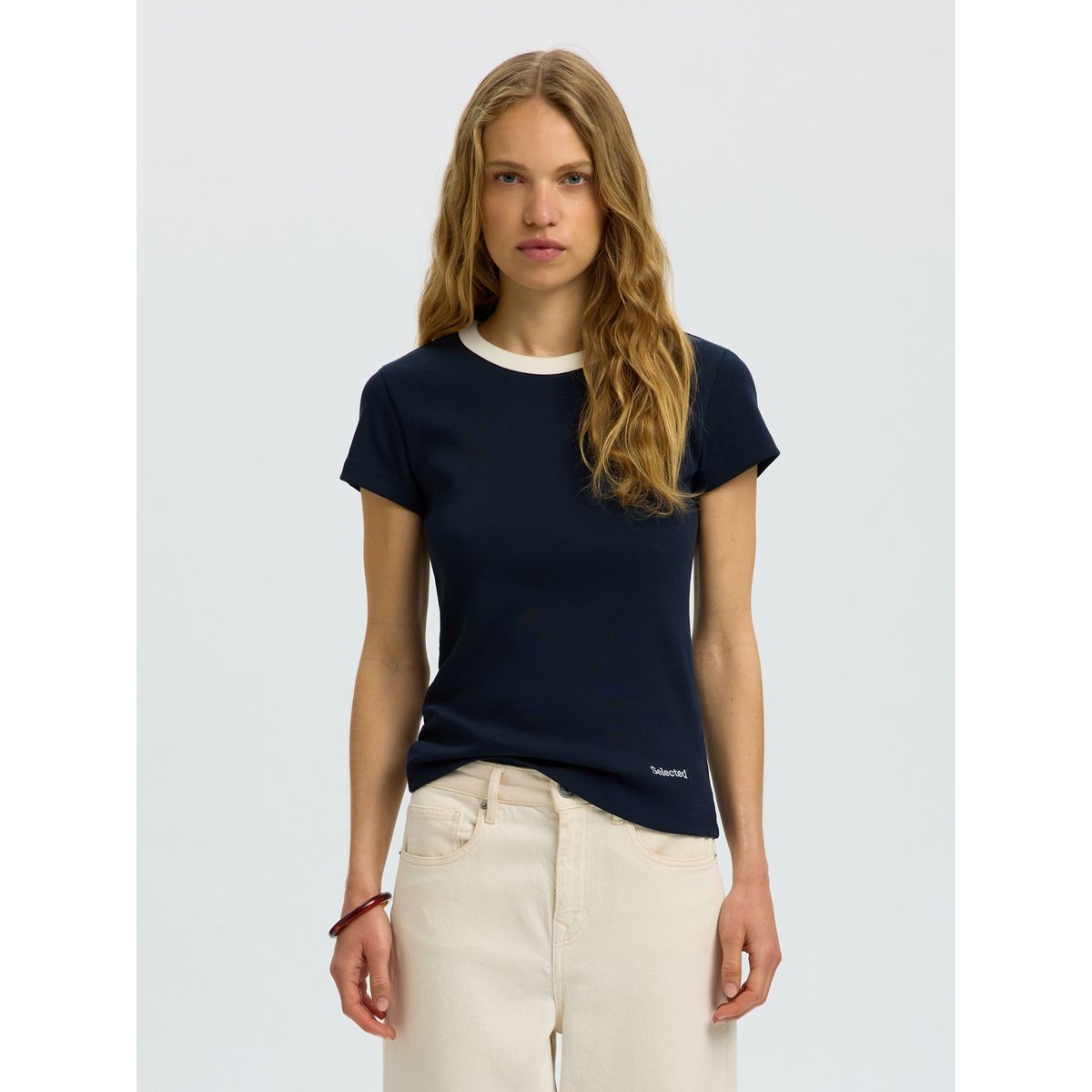 T-Shirt dark sapphire, SELECTED