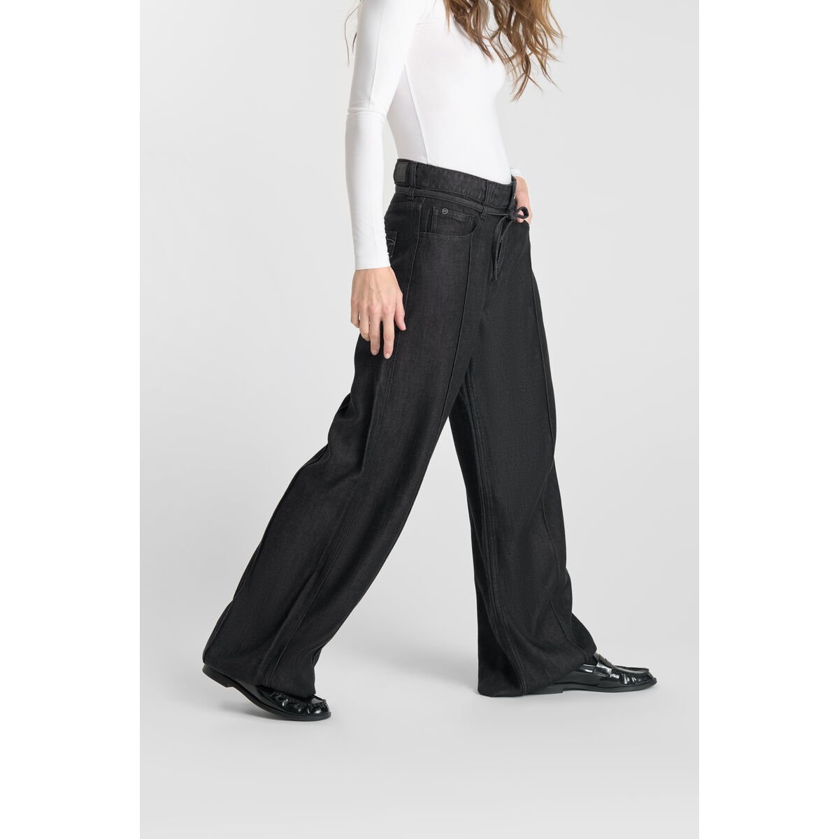 Jeans loose, large SCOTTY, longueur 34 black, LE TEMPS DES CERISES