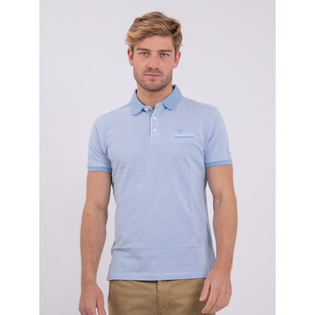 Polo Manches Courtes Pur Coton Pikto bleu, RITCHIE