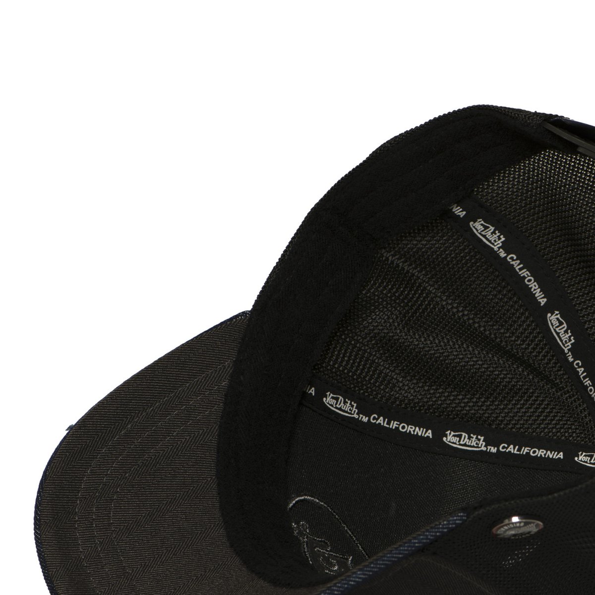 Casquette Trucker Shield gris foncé/noir/bleu foncé, VON DUTCH