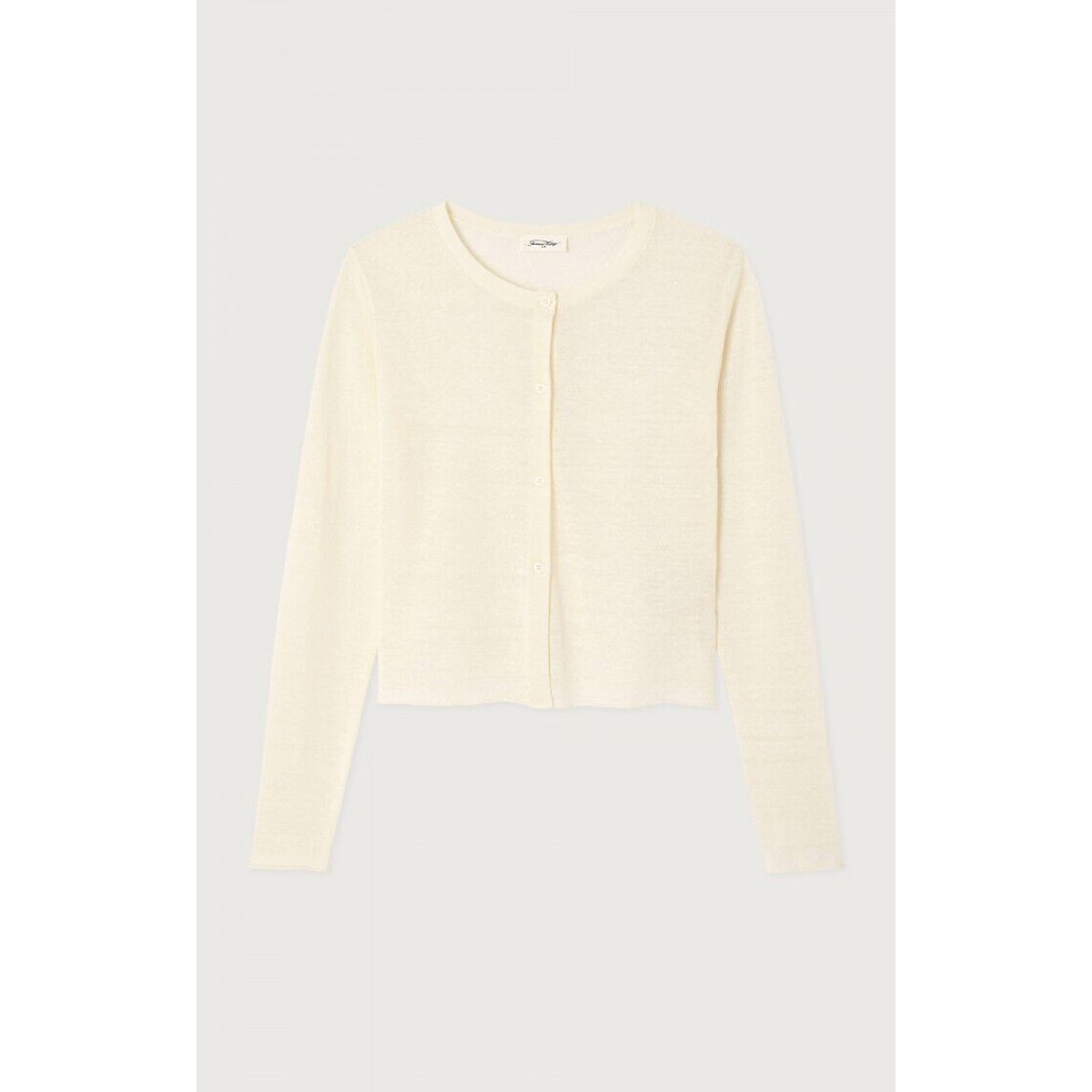 Cardigan col rond manches longues, EPAKY ecru, AMERICAN VINTAGE