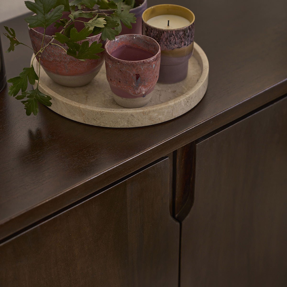 Buffet 3 portes en manguier massif 150 cm LAZARE couleur unique, BERAH GETAH