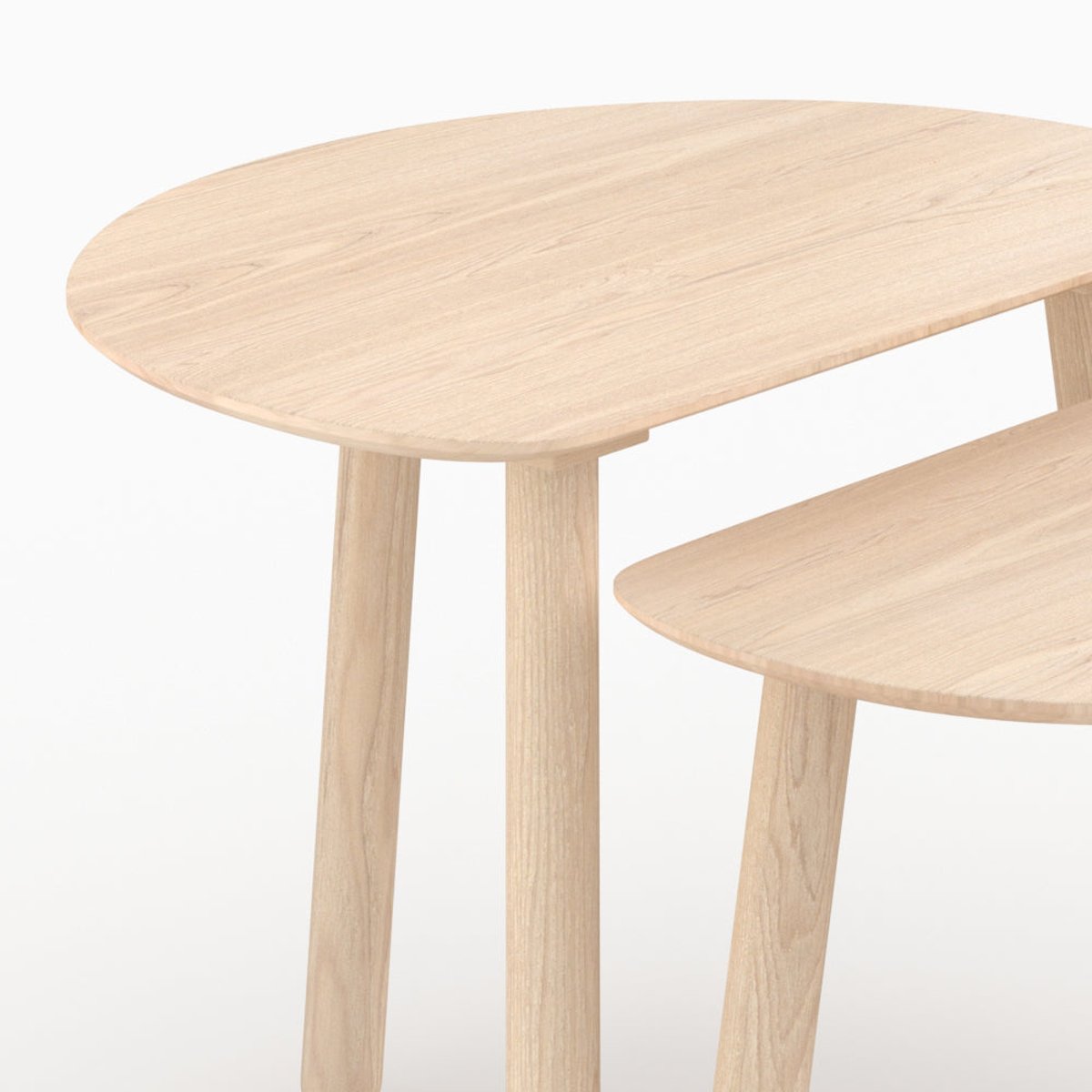 Tables gigognes en bois de frêne - MONTAINE marron clair, MAISON PAVANE