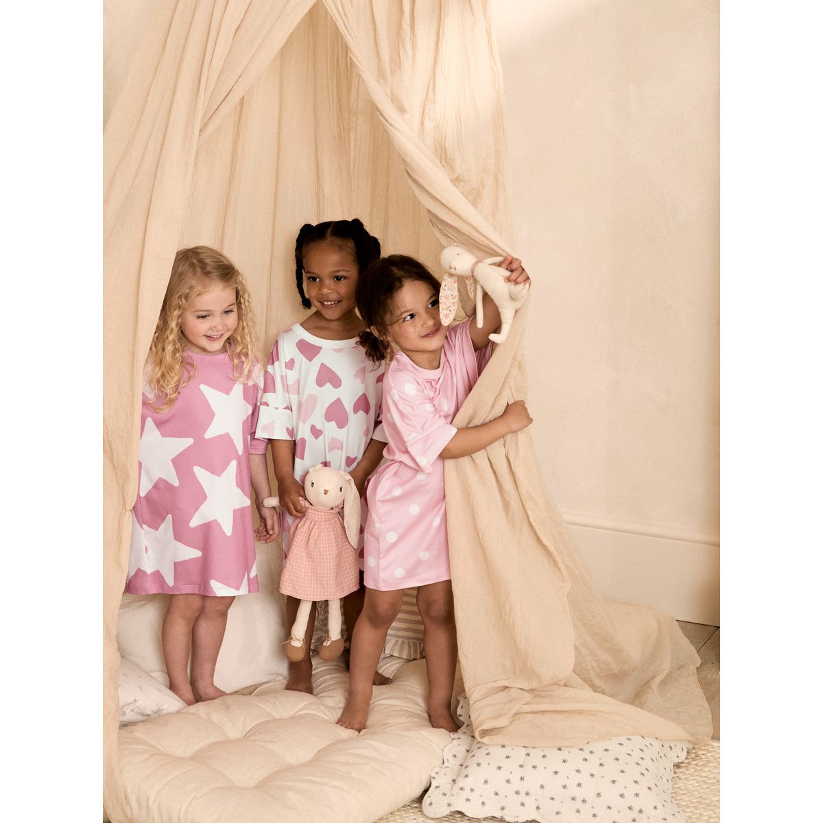 Nuisette rose et écrue, lot de 3 rose, NEXT