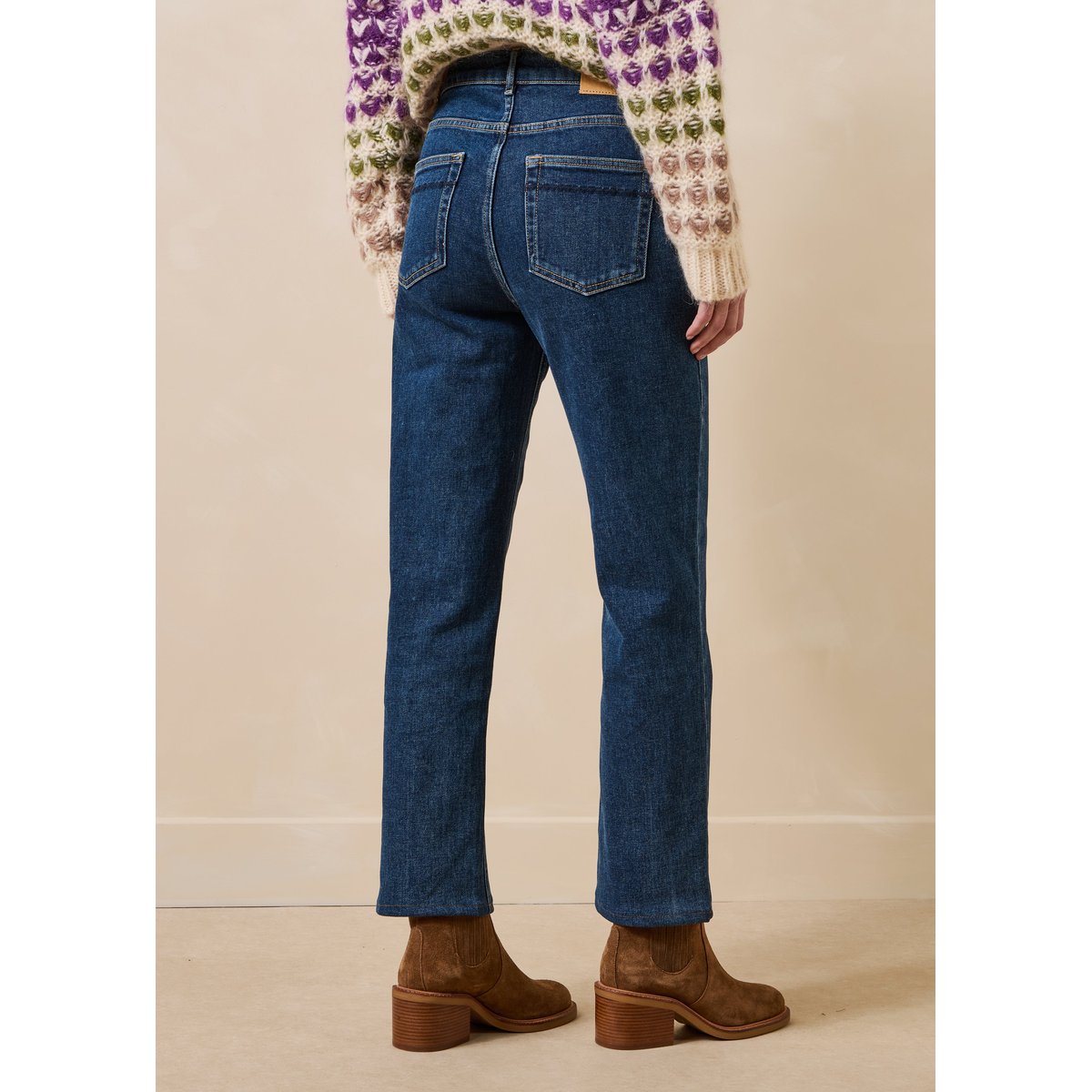 Jean slim 7/8ème en coton biologique medium, LA FEE MARABOUTEE