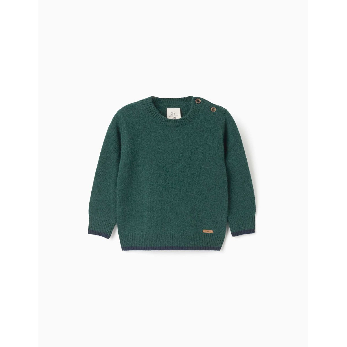 Pull en laine mélangée B&S vert, ZIPPY