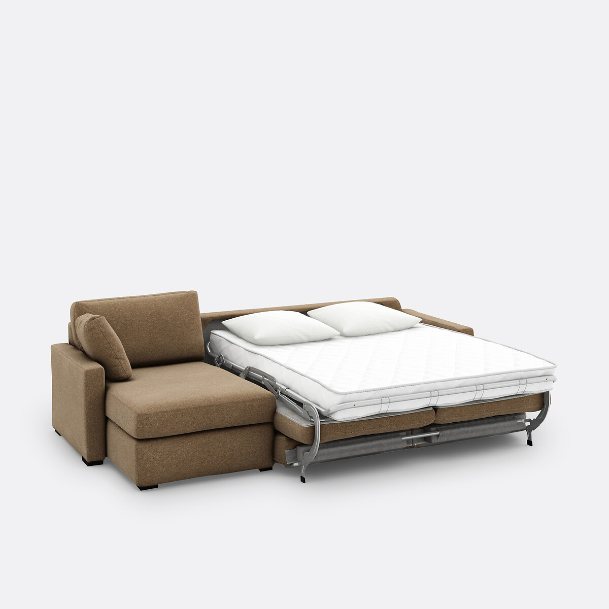 Canapé d'angle, convertible, 4 places, texturé chiné, mousse Premium HR, TIMOR caramel, LA REDOUTE INTERIEURS