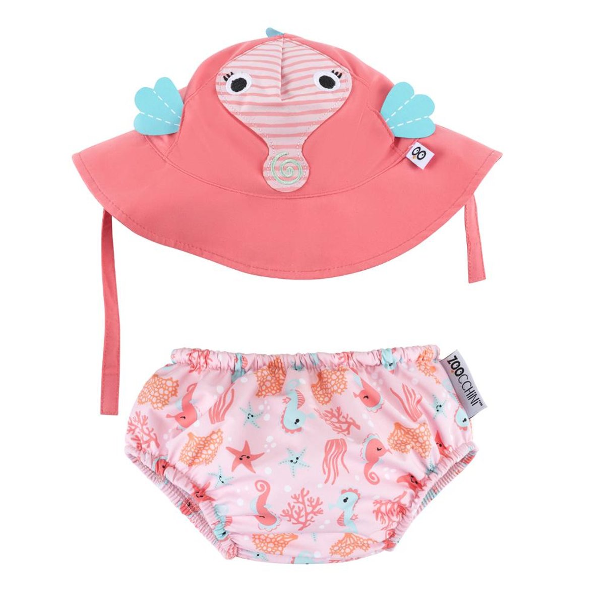 Maillot et Chapeau Hippocampe (12-24M) rose, ZOOCCHINI