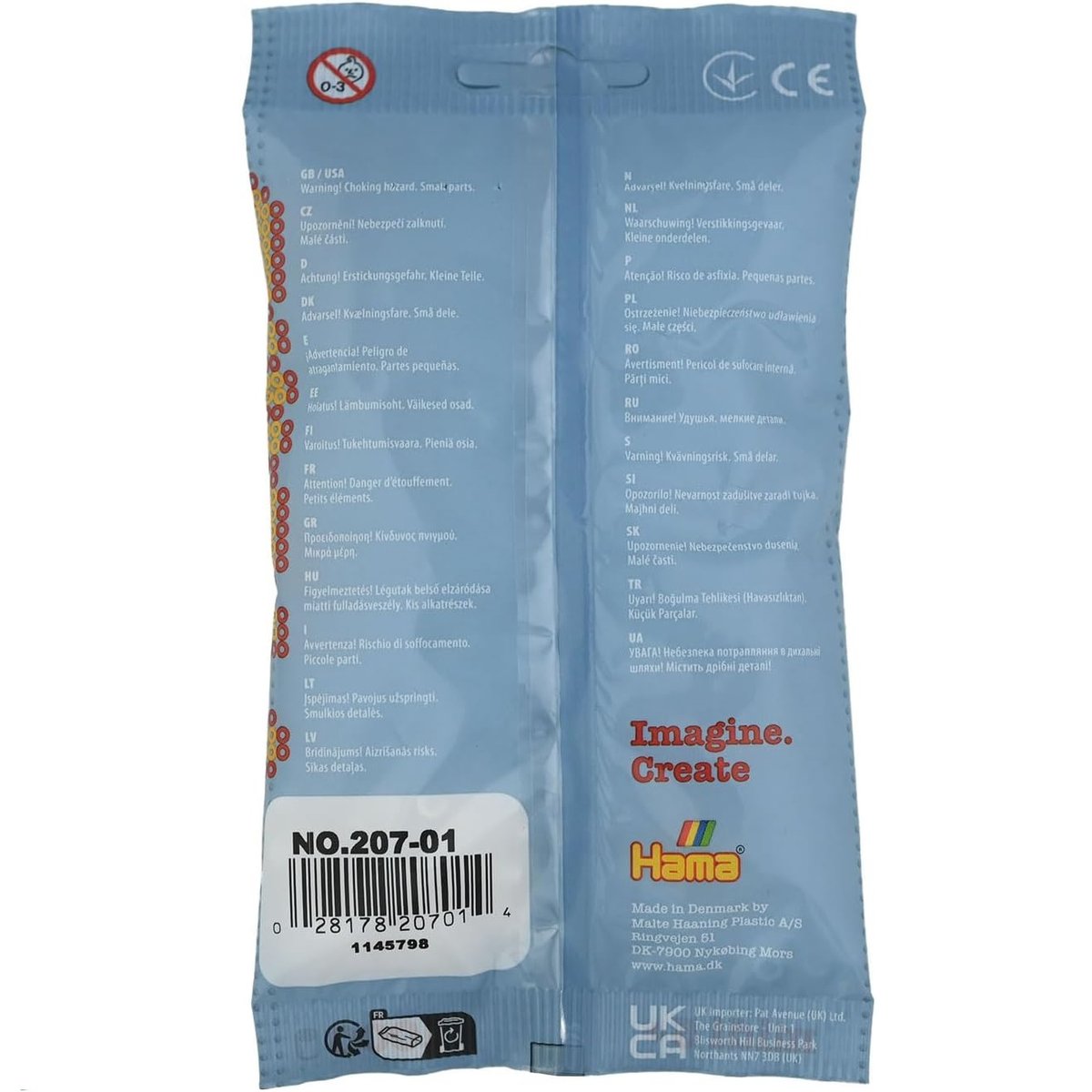 Sachet 1000 perles plastique blanc, HAMA