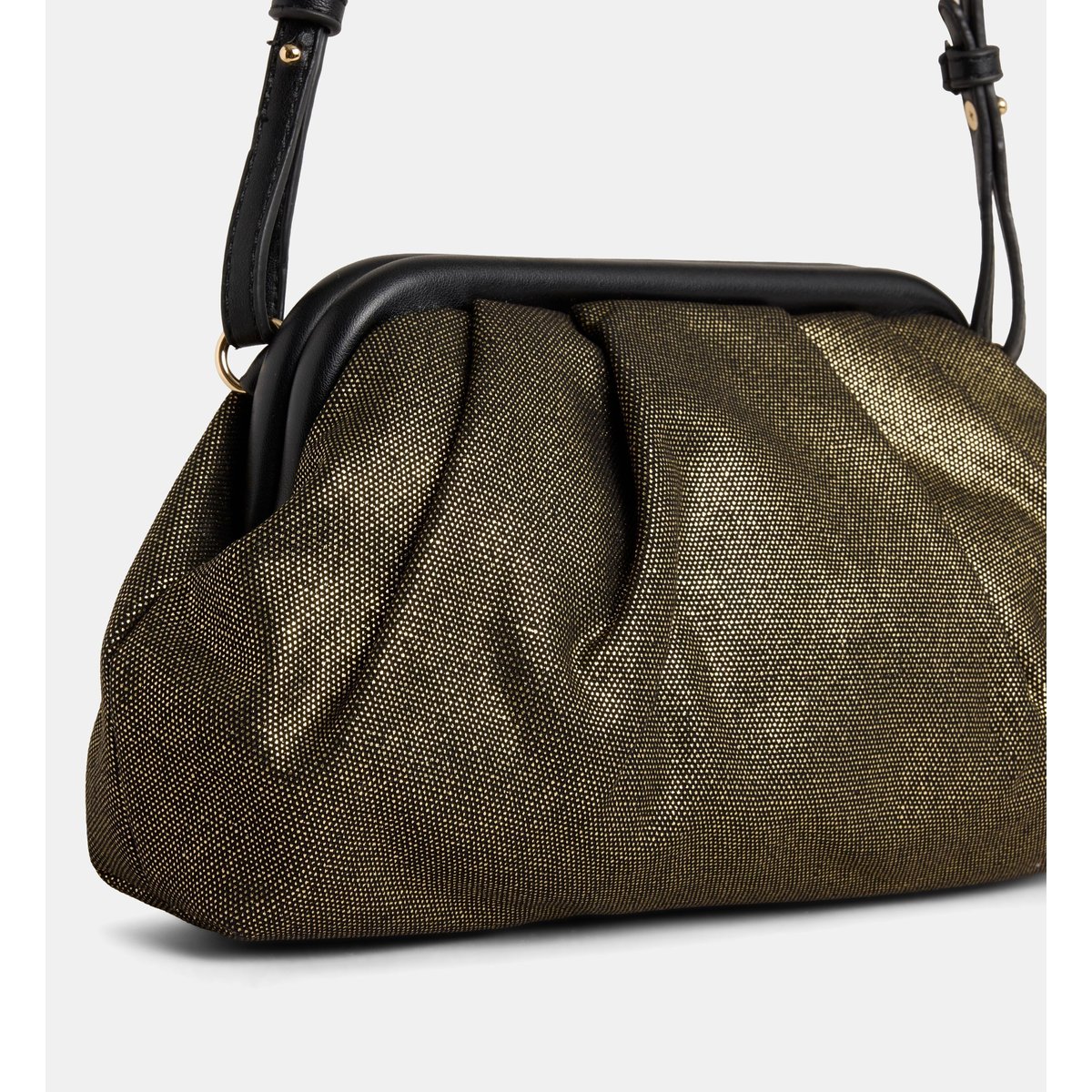 Sac à main anna canvas métallisé noir et or, GALERIES LAFAYETTE