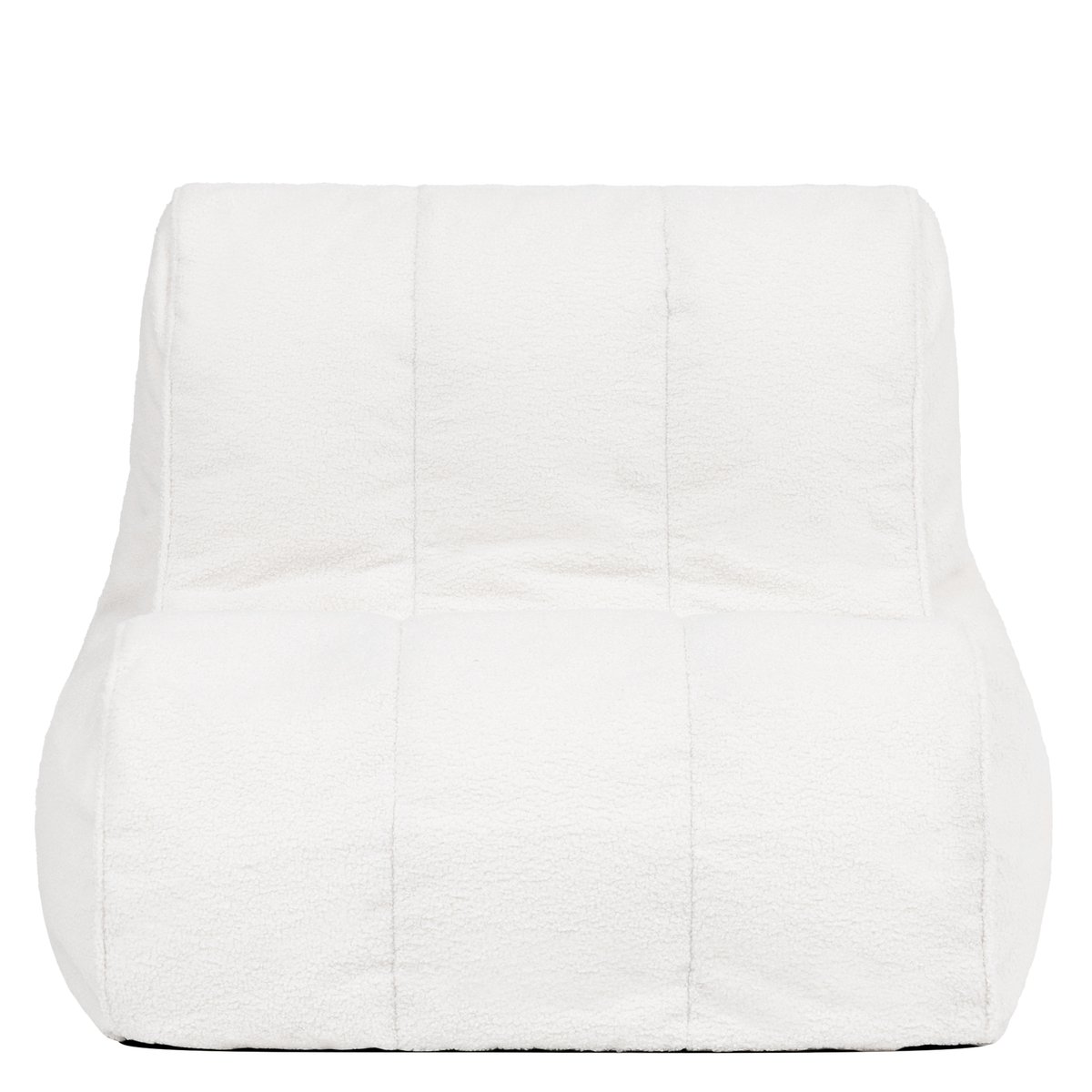 Pouf chauffeuse fauteuil de sol en bouclette Oeko-Tex® - SWOOP ivoire, ICON