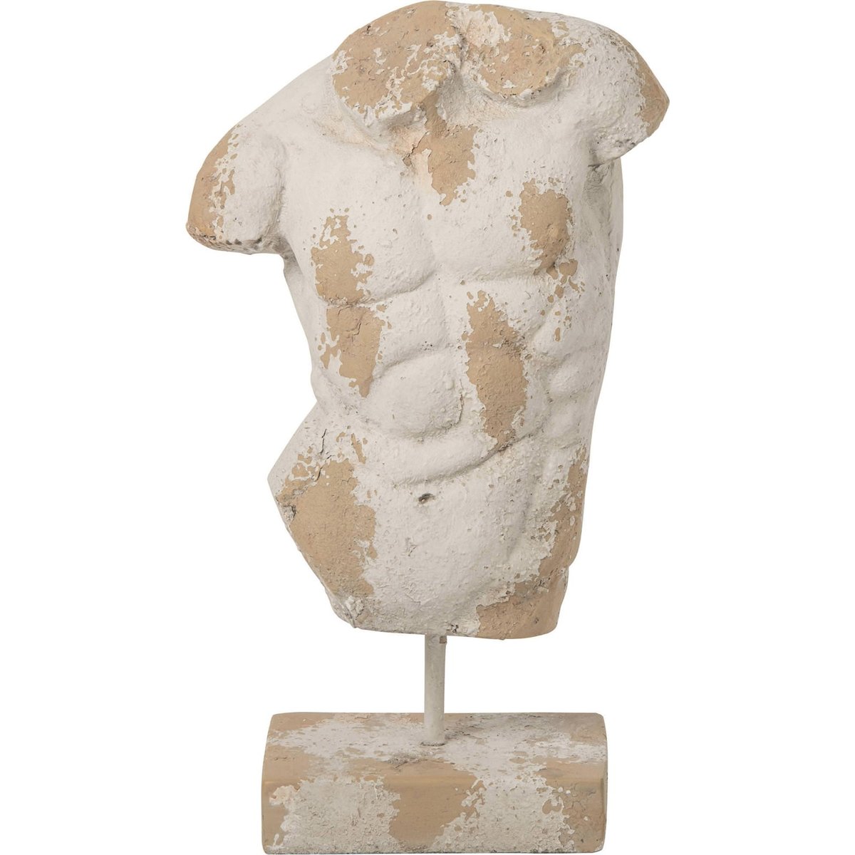 Sculpture buste masculin esprit antique écru et beige patiné, RECOLLECTION