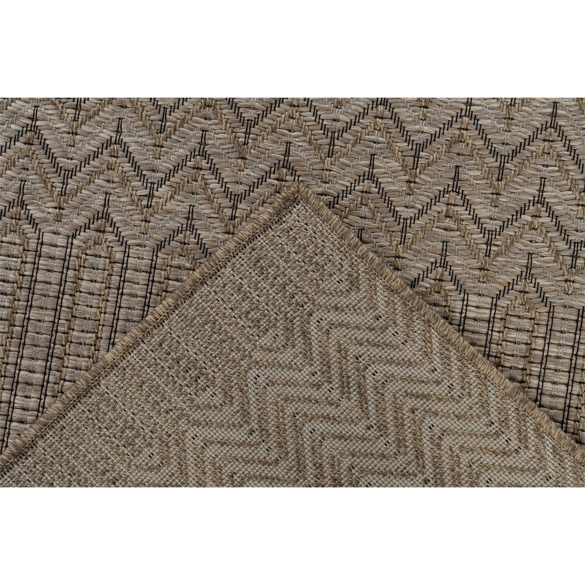 Tapis intérieur extérieur à motif géométrique beige sable à motifs gris, ARTE ESPINA
