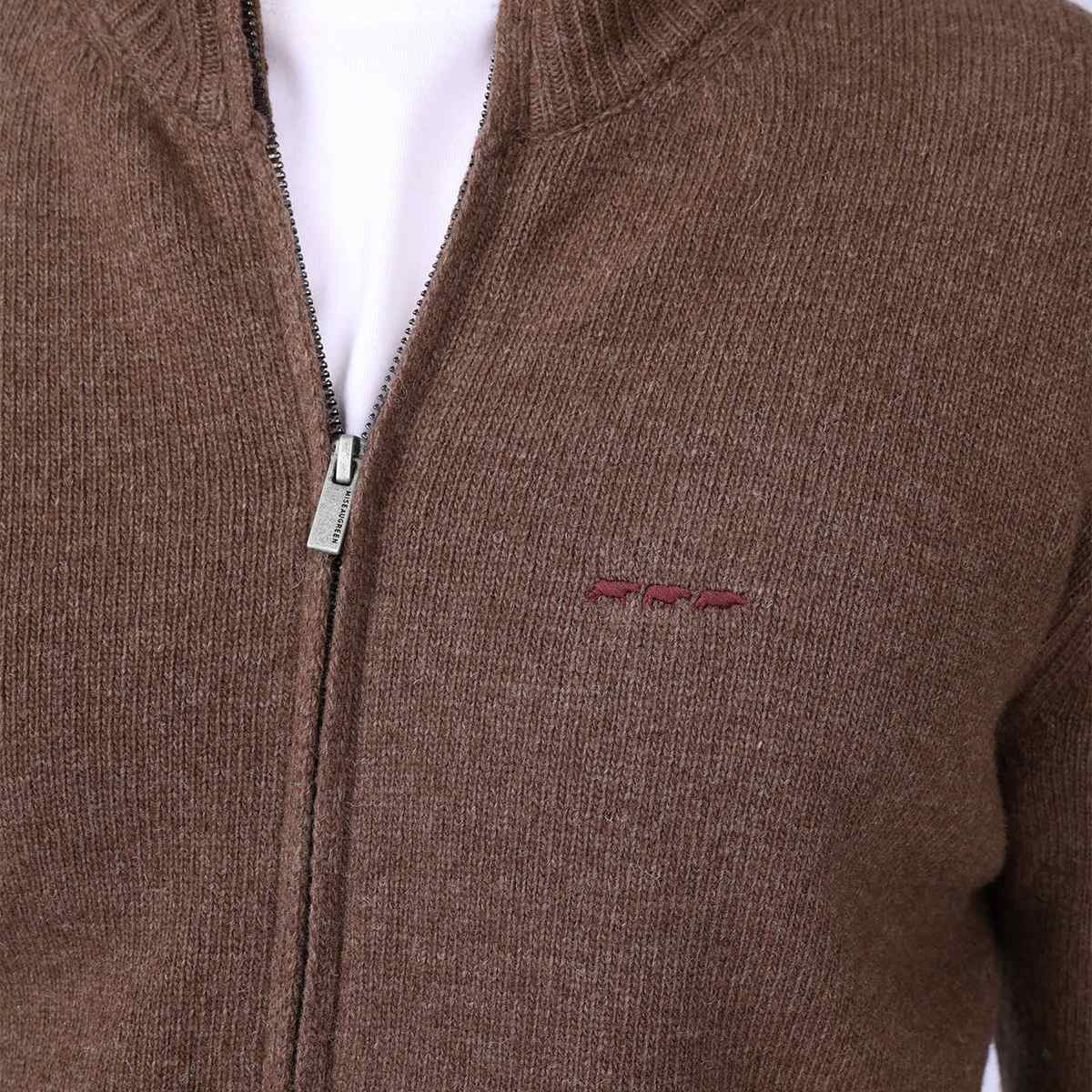 Cardigan zippé Hauron taupe, MISE AU GREEN