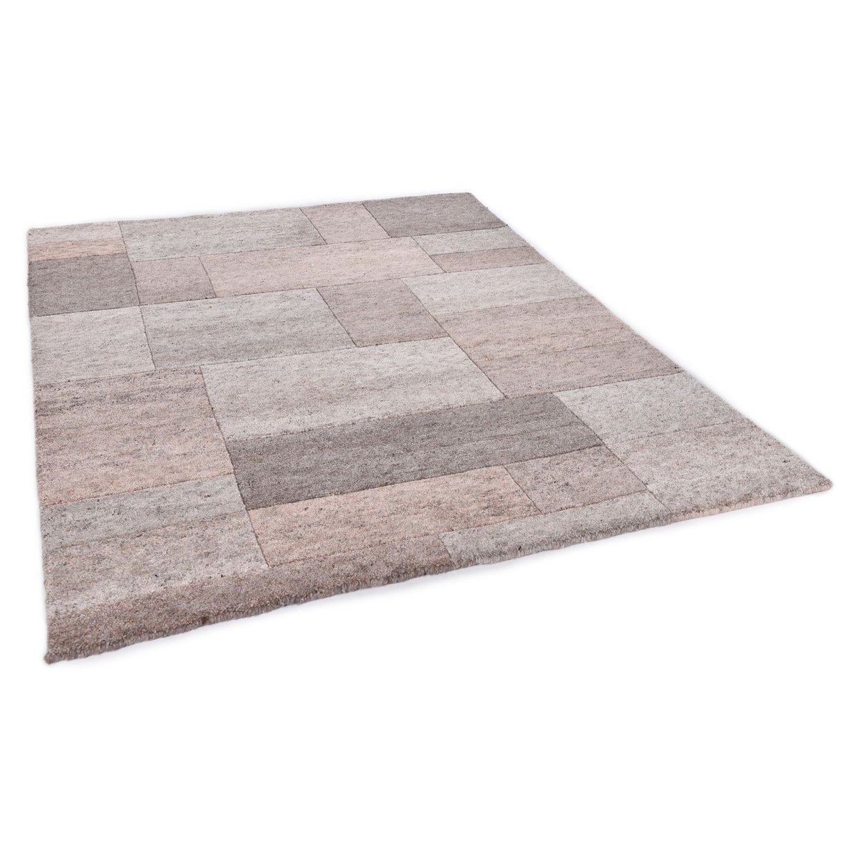 Tapis salon noué main - DALAS bois de rose, THEKO