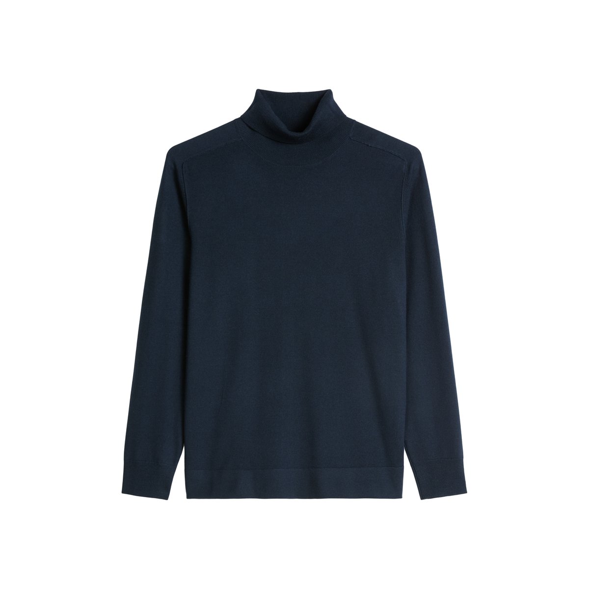 Pull à col roulé regular en laine mérinos douce bleu foncé, MARC O'POLO